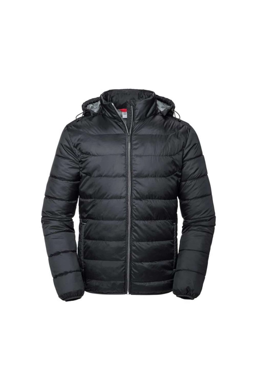 Coats, Jackets & Blazers * | Russell Adults Unisex Hooded Nano Jacket ( ) Black