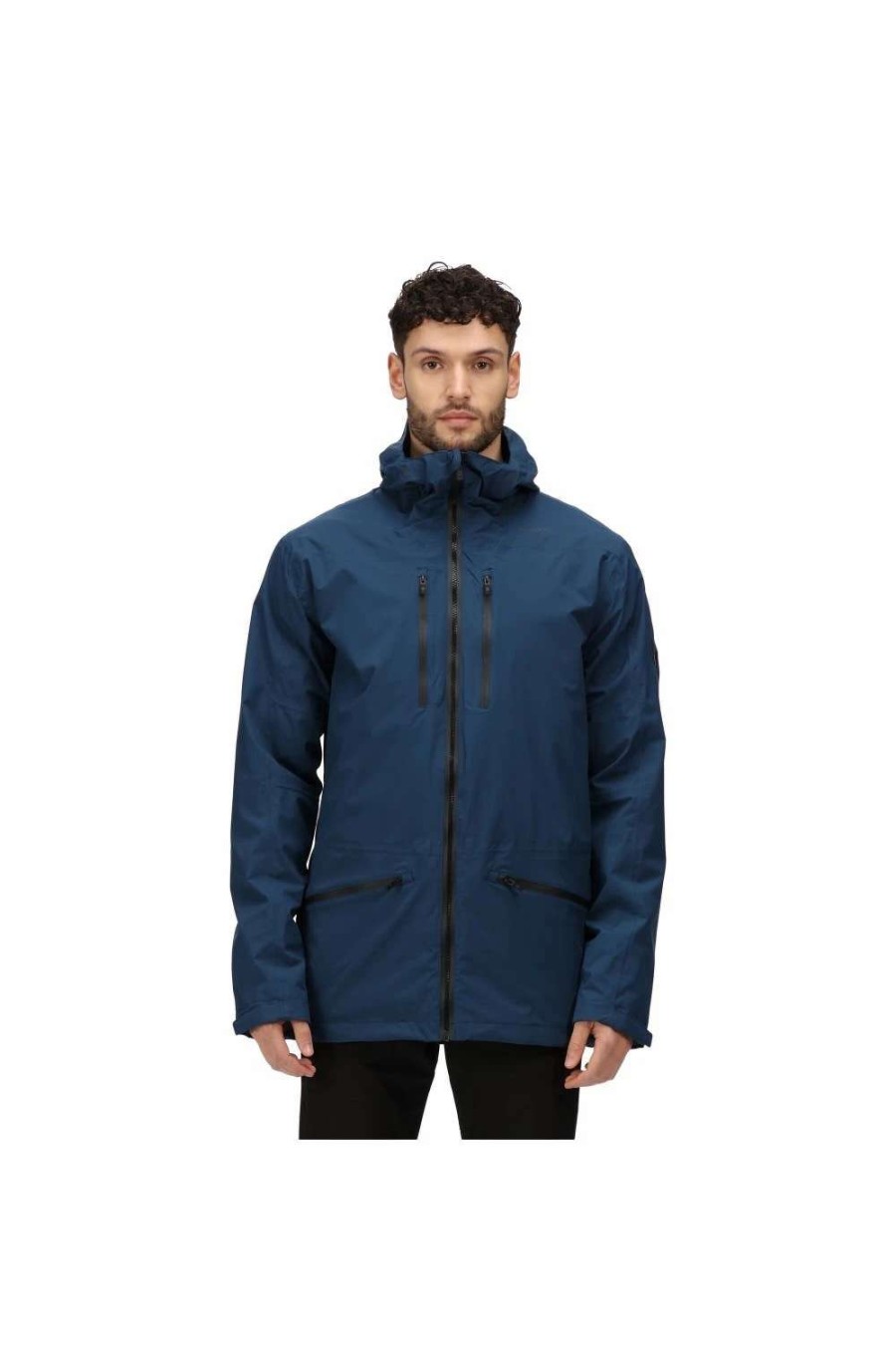 Coats, Jackets & Blazers * | Regatta Mens Pulton Ii Waterproof Jacket Moonlight Denim