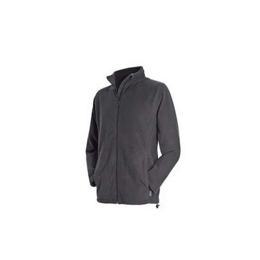 Coats, Jackets & Blazers * | Stedman Active Mens Active Full Zip Fleece ( ) Coats, Jackets & Blazers Gray Steel