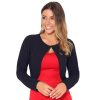 Coats, Jackets & Blazers * | Krisp Ladies/Womens Bubble Knit Cropped Jacket Navy