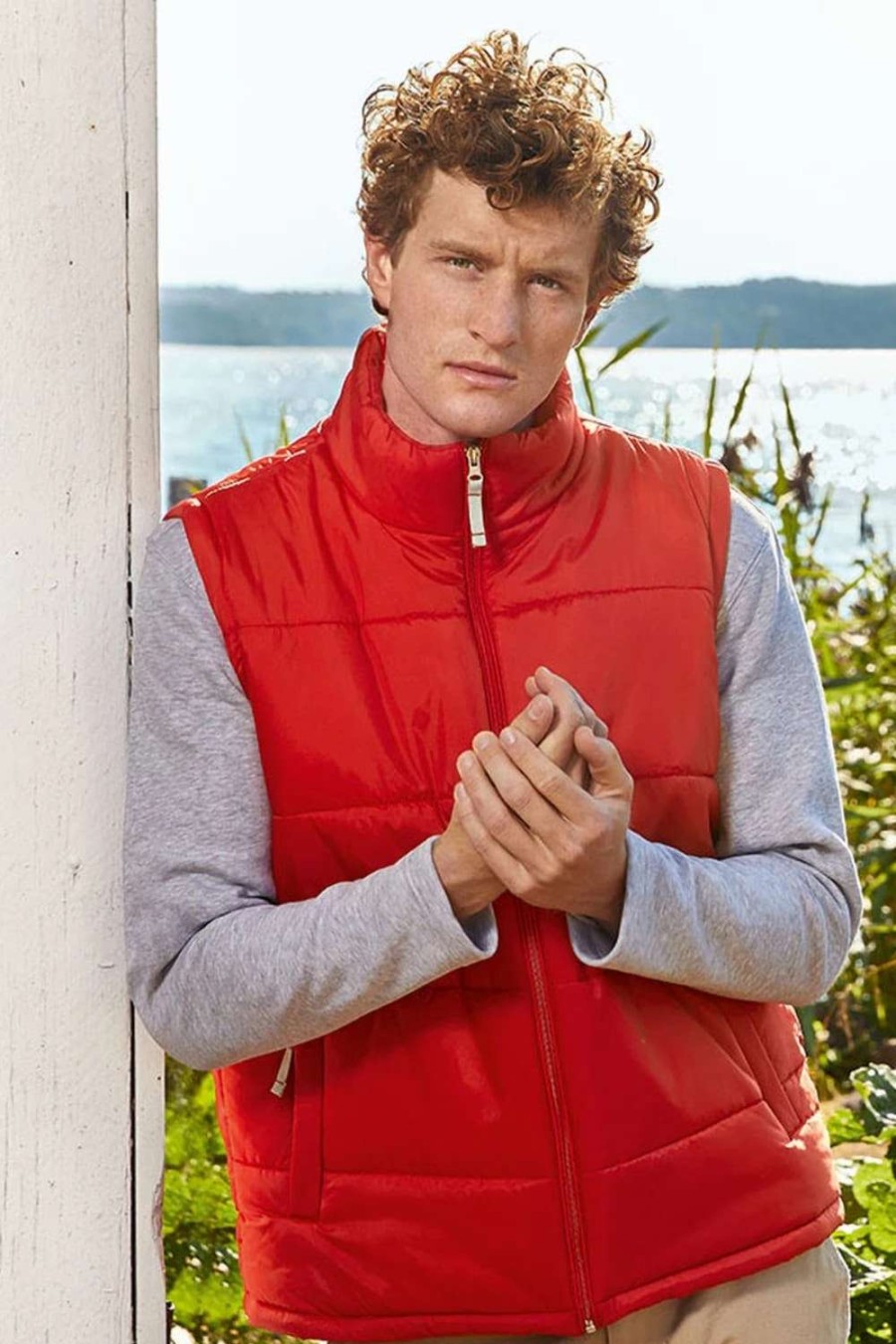 Coats, Jackets & Blazers * | B&C B&C Mens Full Zip Waterproof Bodywarmer/Gilet ( ) Red