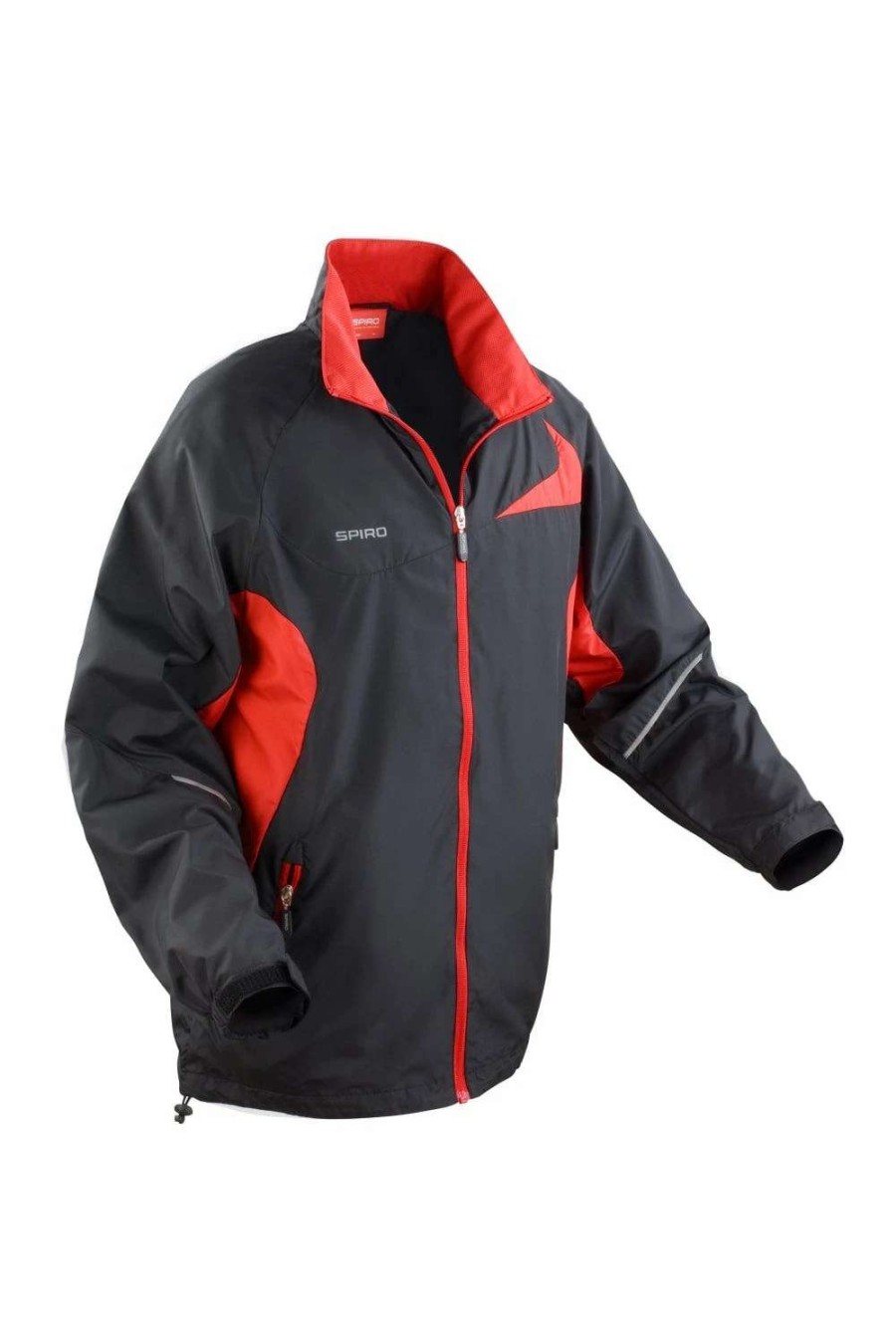 Coats, Jackets & Blazers * | Spiro Mens Micro-Lite Performance Sports Jacket ( ) Black/Red