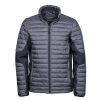 Coats, Jackets & Blazers * | Tee Jays Mens Padded Full Zip Crossover Jacket Space Grey/Black