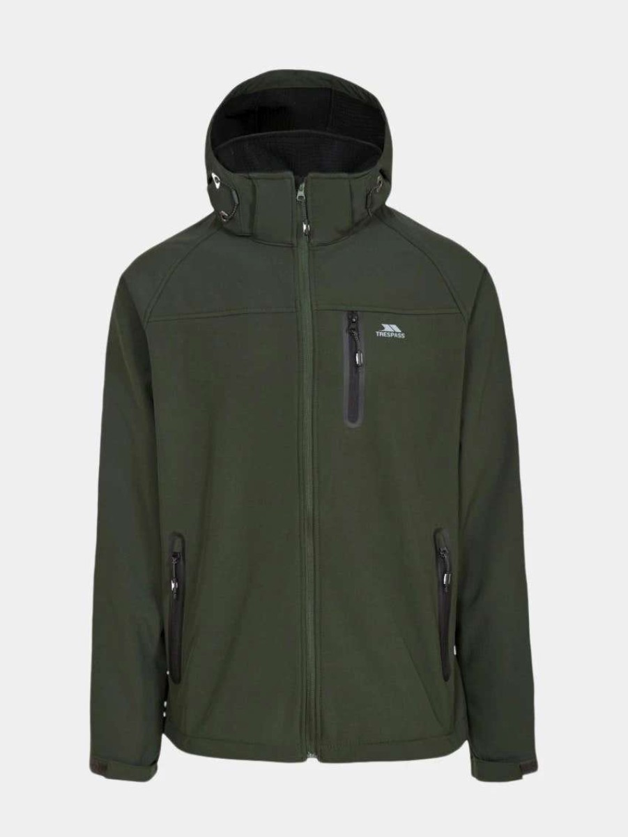 Coats, Jackets & Blazers * | Trespass Mens Accelerator Ii Waterproof Softshell Jacket Olive