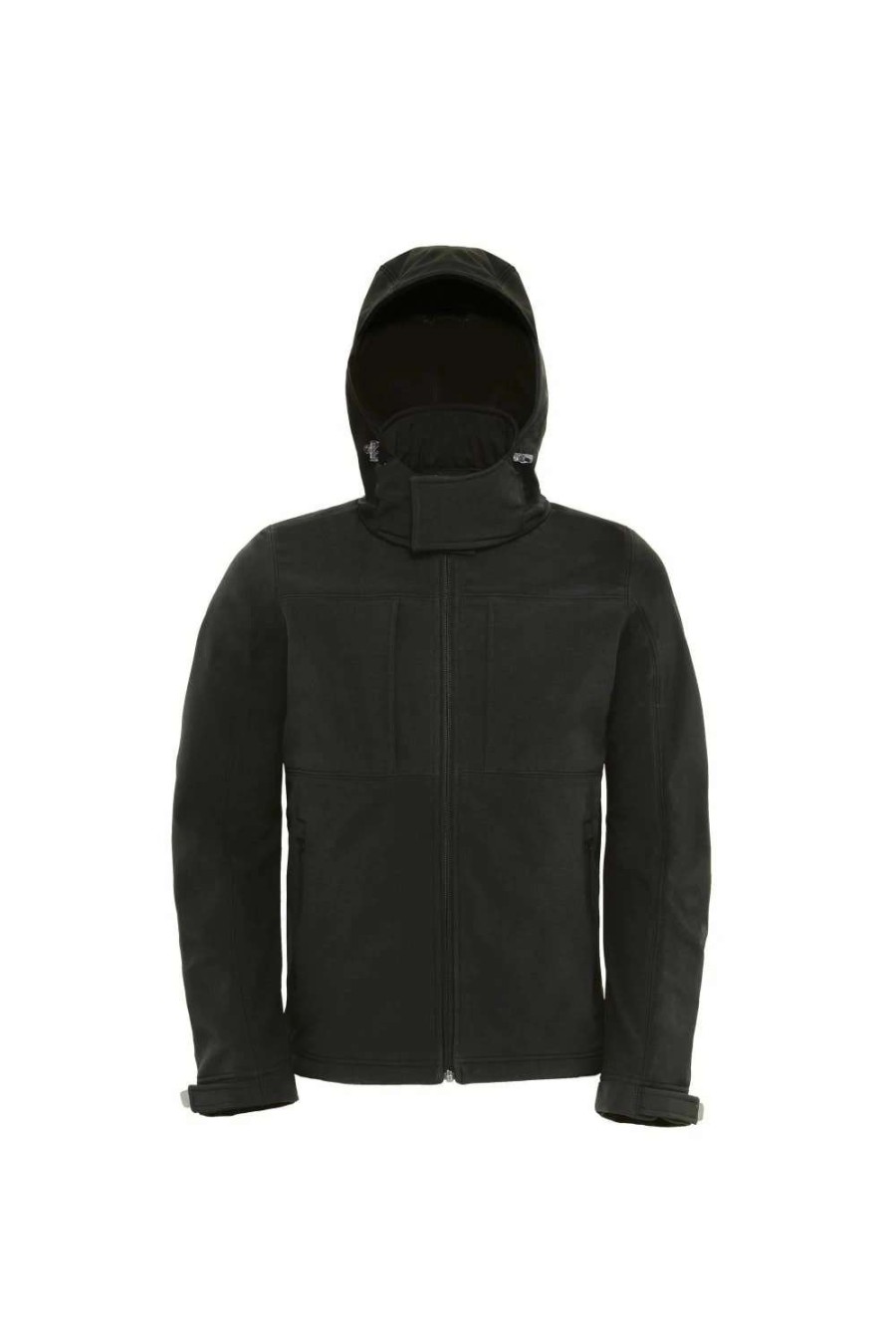 Coats, Jackets & Blazers * | B&C B&C Mens Hooded Softshell Breathable, Waterproof & Windproof Jacket (Fleece Lini ( ) Black