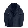 Coats, Jackets & Blazers * | B&C B&C Mens Corporate 3-In-1 Hooded Parka Jacket ( ) Navy