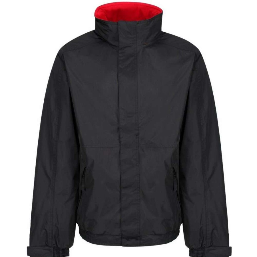 Coats, Jackets & Blazers * | Regatta Dover Waterproof Windproof Jacket (Thermo-Guard Insulation) Black/Classic Red