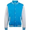 Coats, Jackets & Blazers * | Awdis Unisex Varsity Jacket ( ) Sapphire Blue/ Heather Gray