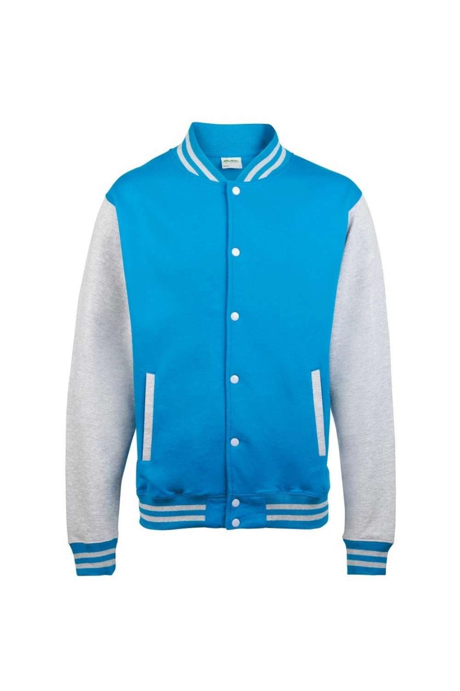 Coats, Jackets & Blazers * | Awdis Unisex Varsity Jacket ( ) Sapphire Blue/ Heather Gray