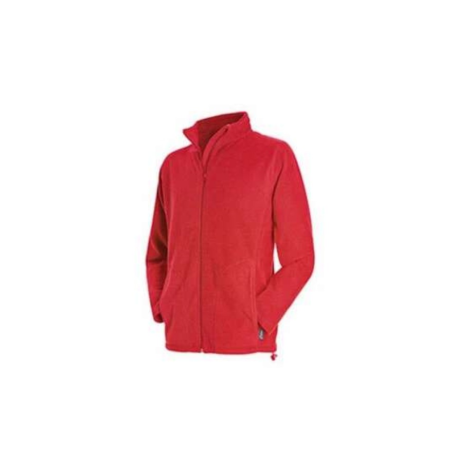 Coats, Jackets & Blazers * | Stedman Active Mens Active Full Zip Fleece ( ) Coats, Jackets & Blazers Scarlet Red