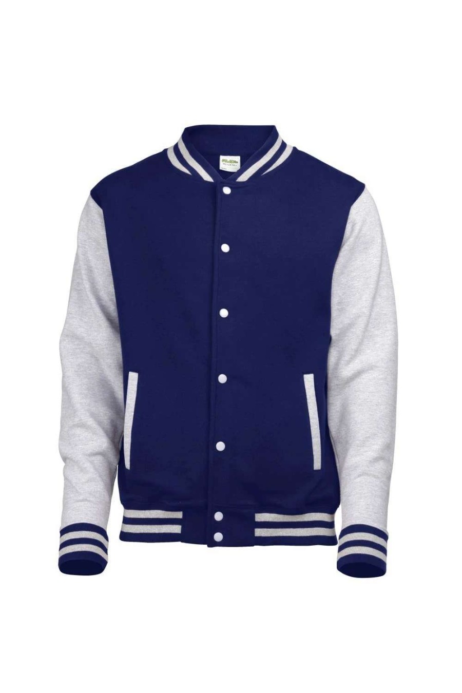 Coats, Jackets & Blazers * | Awdis Unisex Varsity Jacket ( ) Oxford Navy / Heather Gray