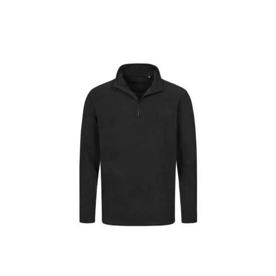 Coats, Jackets & Blazers * | Stedman Active Mens Active Half Zip Fleece ( ) Coats, Jackets & Blazers Black Opal