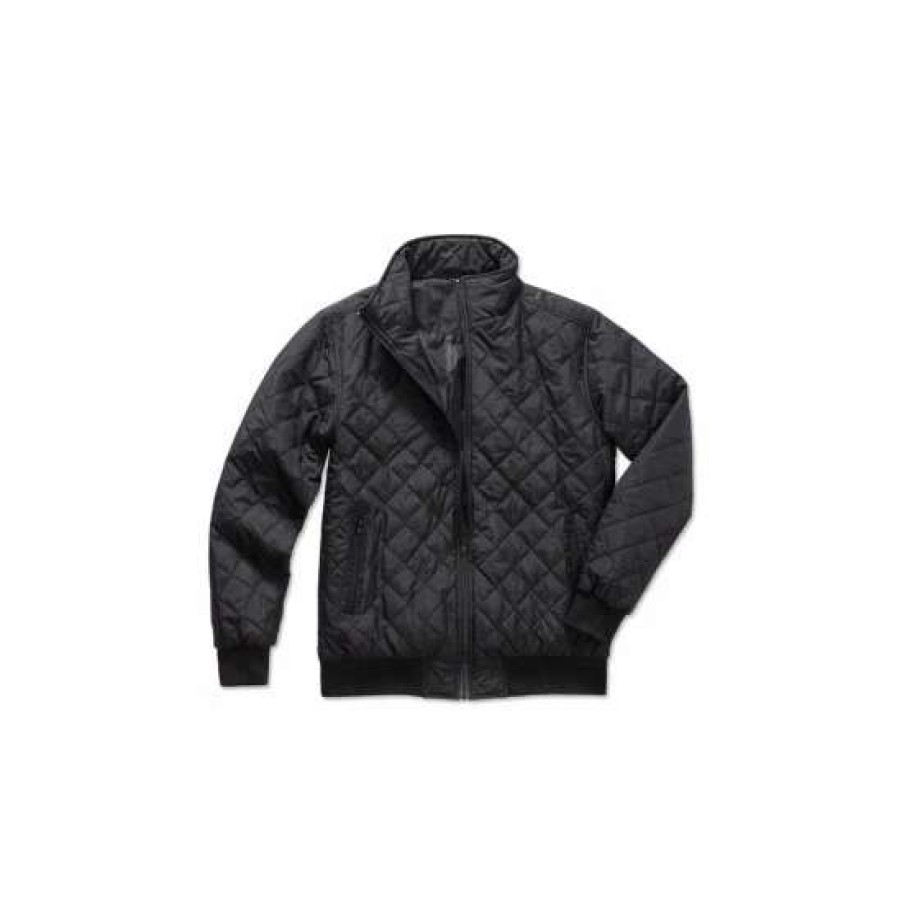 Coats, Jackets & Blazers * | Stedman Active Quilted Blouson Mens Jacket ( ) Coats, Jackets & Blazers Black Opal