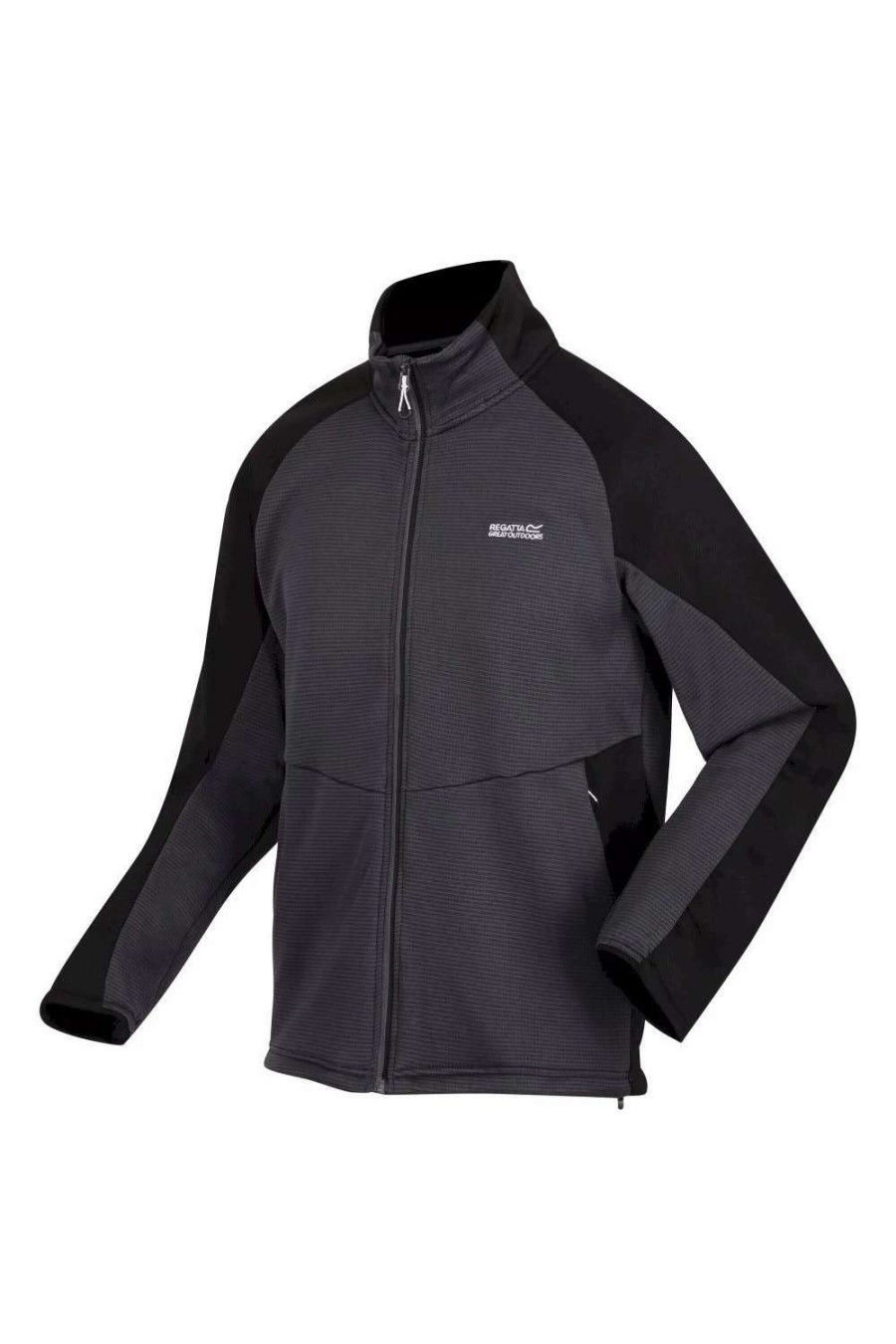 Coats, Jackets & Blazers * | Regatta Mens Highton Iii Full Zip Fleece Jacket Dark Grey/Black