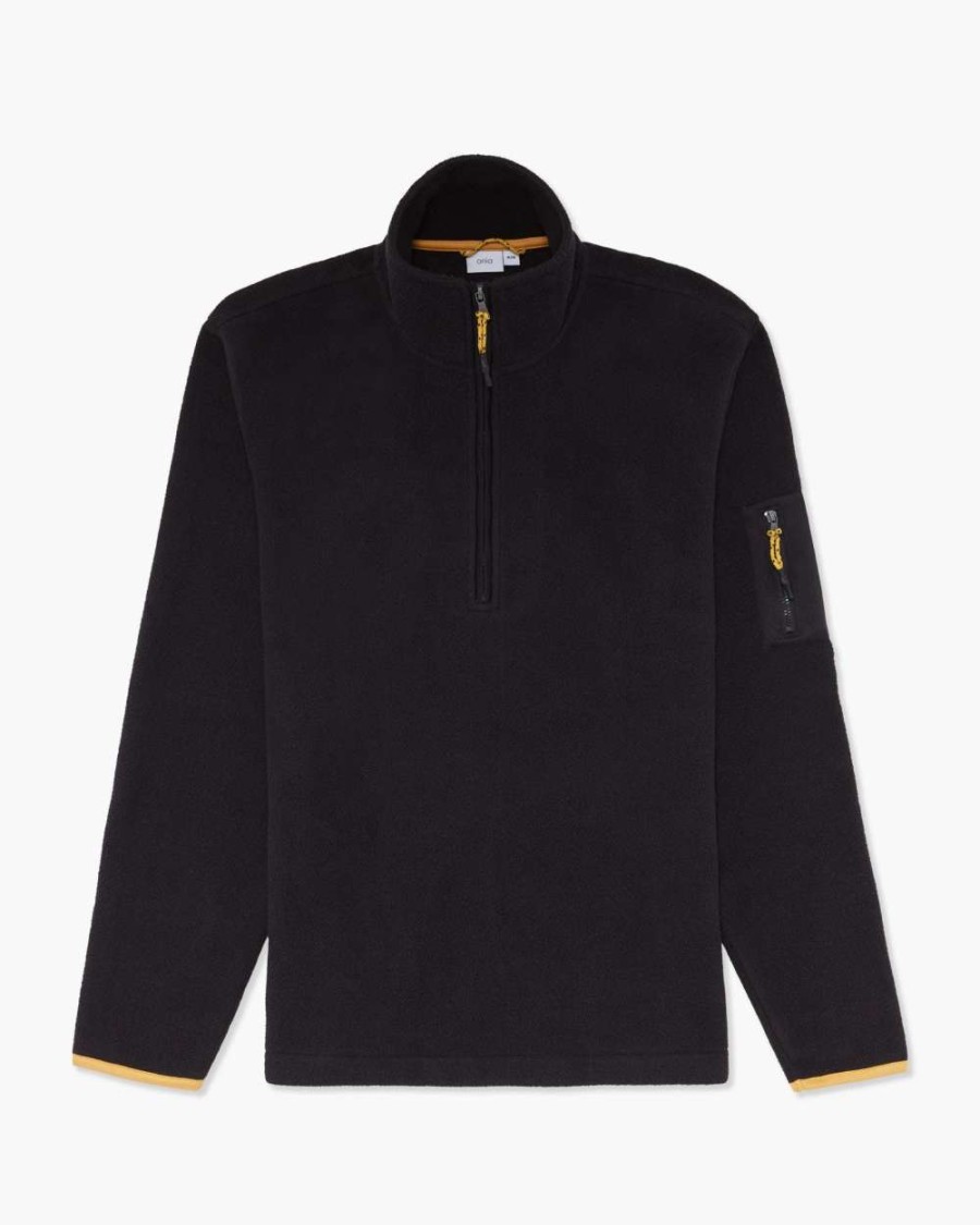 Coats, Jackets & Blazers * | Onia Polar Fleece Quarter Zip Black