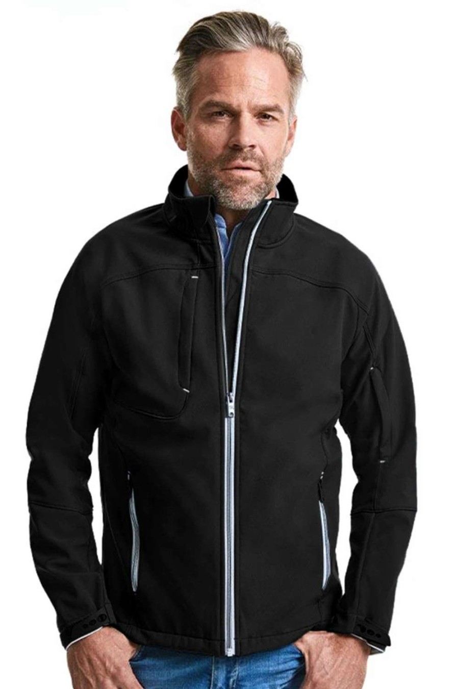 Coats, Jackets & Blazers * | Russell Mens Bionic Softshell Jacket ( ) Black