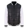 Coats, Jackets & Blazers * | Awdis Just Hoods Adults Unisex Varsity Puffer Jacket ( ) Jet Black/White