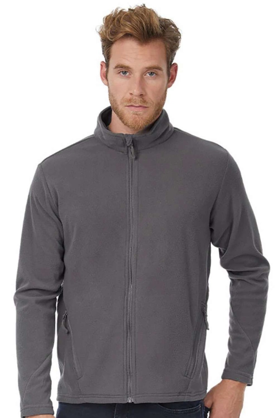 Coats, Jackets & Blazers * | B&C B&C Mens Coolstar Ultra Light Full Zip Fleece Top ( ) Steel Grey