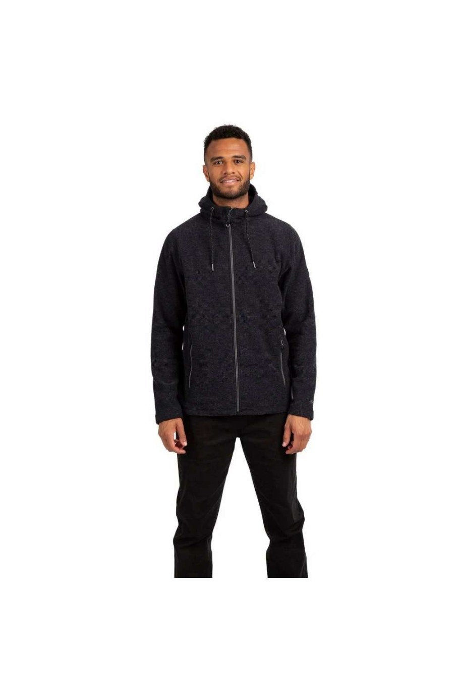 Coats, Jackets & Blazers * | Trespass Mens Sheelane Marl Fleece Jacket Black