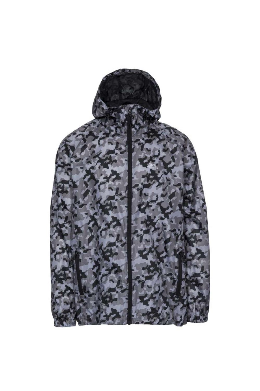 Coats, Jackets & Blazers * | Trespass Qikpac Printed Packaway Waterproof Jacket ( ) Grey Camo