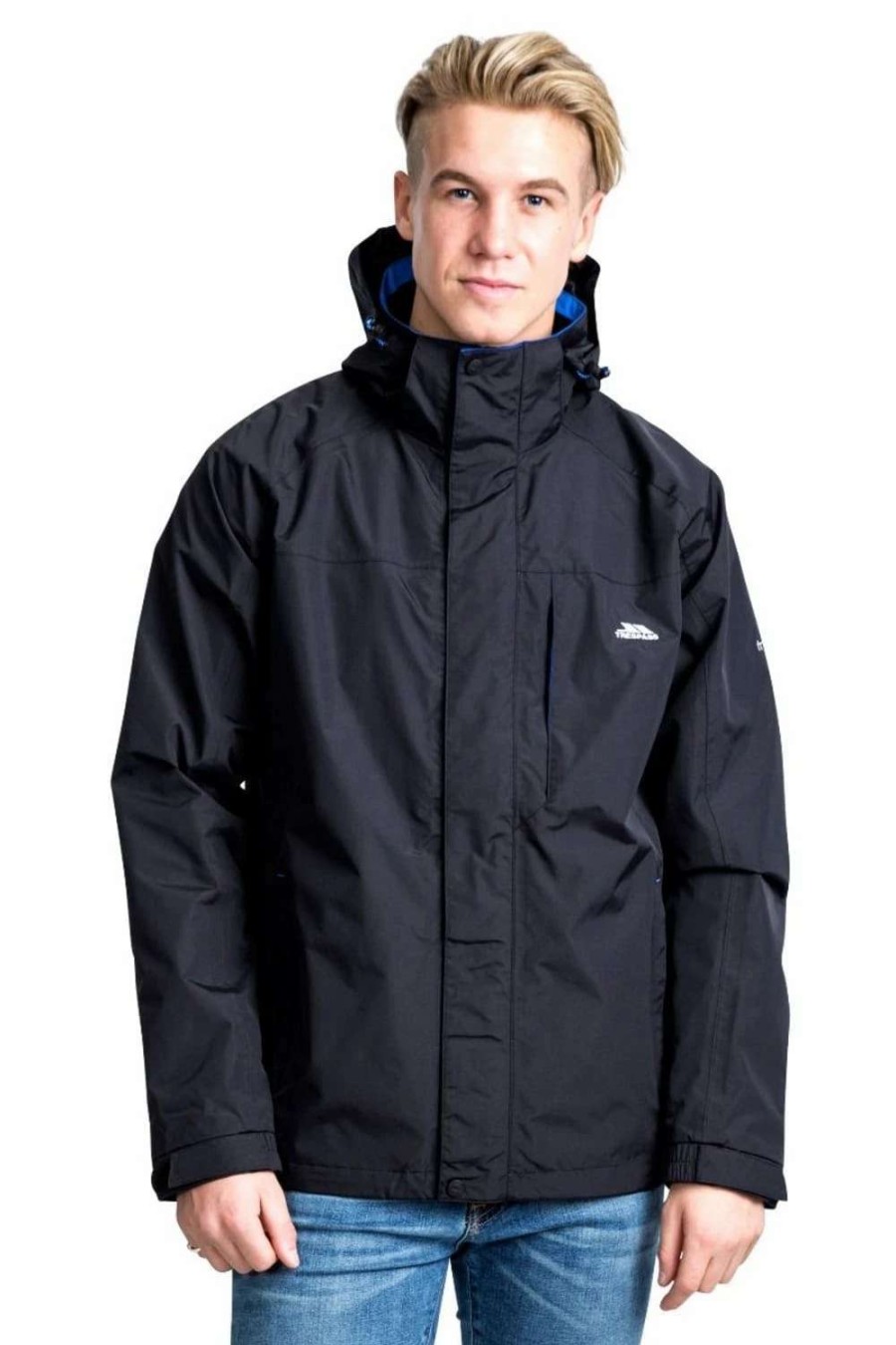 Coats, Jackets & Blazers * | Trespass Mens Edwards Ii Waterproof Jacket Black