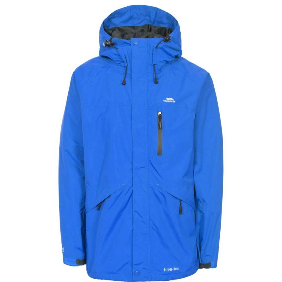 Coats, Jackets & Blazers * | Trespass Mens Corvo Hooded Full Zip Waterproof Jacket/Coat ( ) Blue