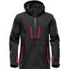 Coats, Jackets & Blazers * | Stormtech Mens Patrol Hooded Soft Shell Jacket ( ) Black/Bright Red