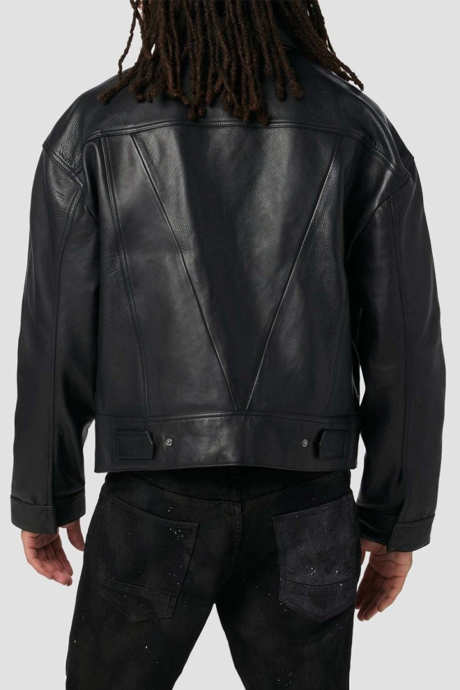 Coats, Jackets & Blazers * | Hudson Jeans Leather Trucker Jacket Panther