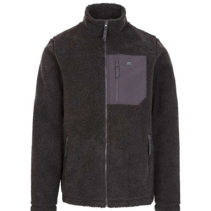 Coats, Jackets & Blazers * | Trespass Mens Buck Fleece Jacket Dark Grey