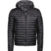 Coats, Jackets & Blazers * | Tee Jays Mens Crossover Hooded Padded Outdoor Jacket ( ) Black/Black Melange