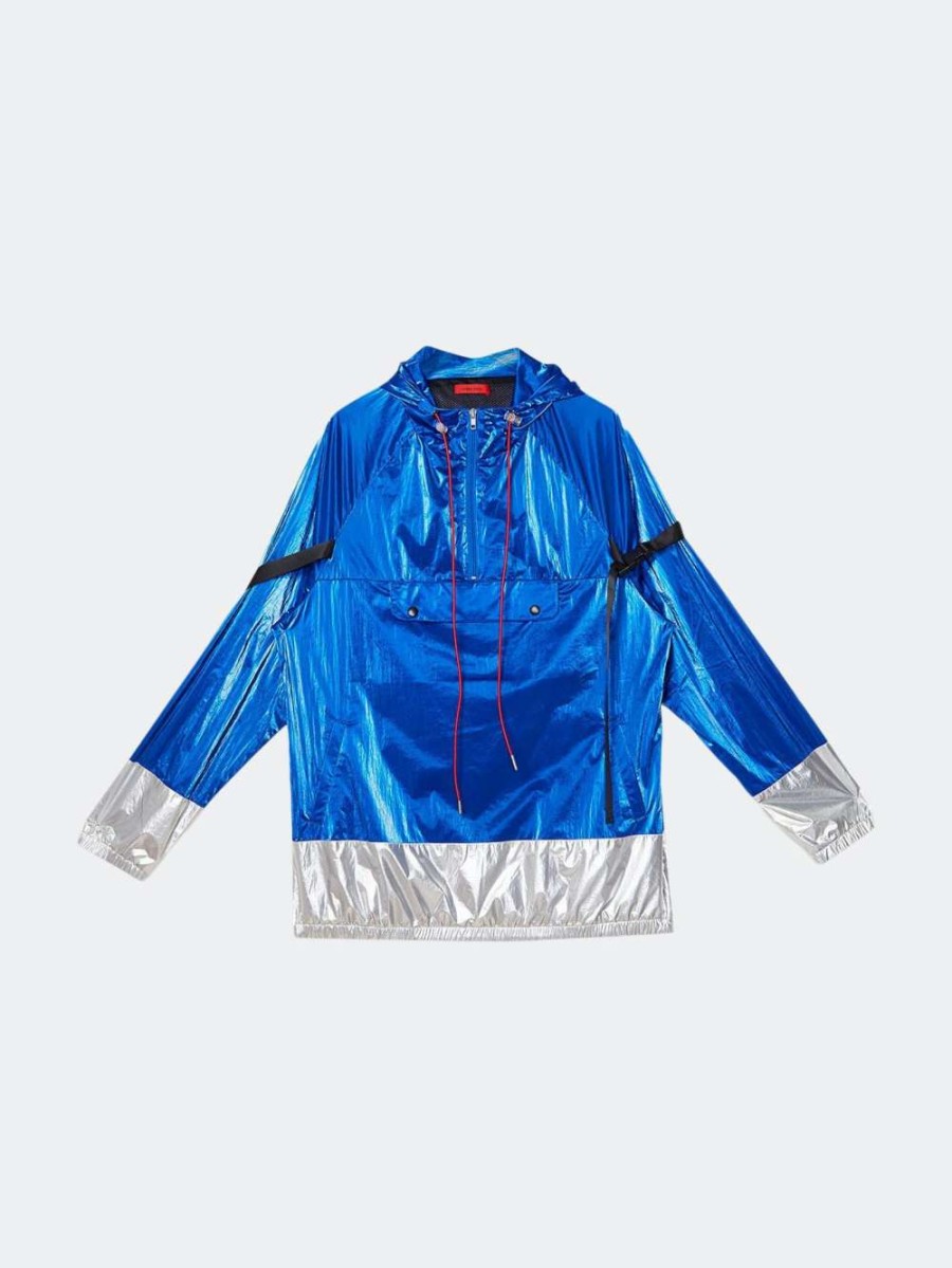 Coats, Jackets & Blazers * | Konus Blank State Men'S Radiation Anorak In Metallic Blue