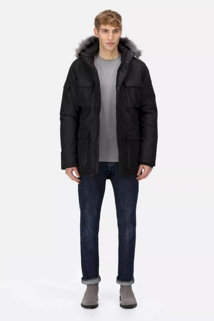 Coats, Jackets & Blazers * | Regatta Mens Aziel Waterproof Parka Black