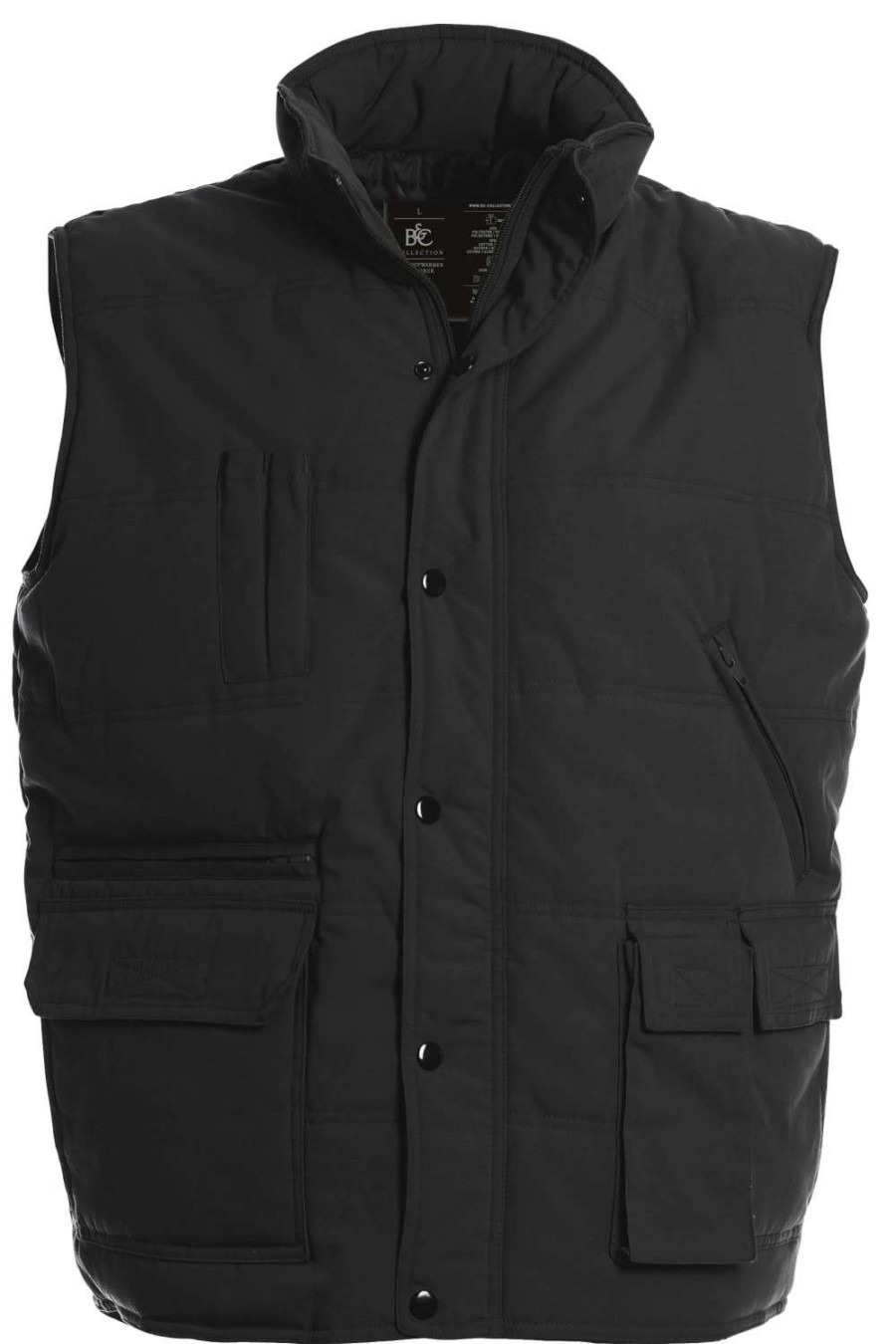 Coats, Jackets & Blazers * | B&C B&C Mens Explorer Full Zip Water Repellent Bodywarmer/Gilet ( ) Black