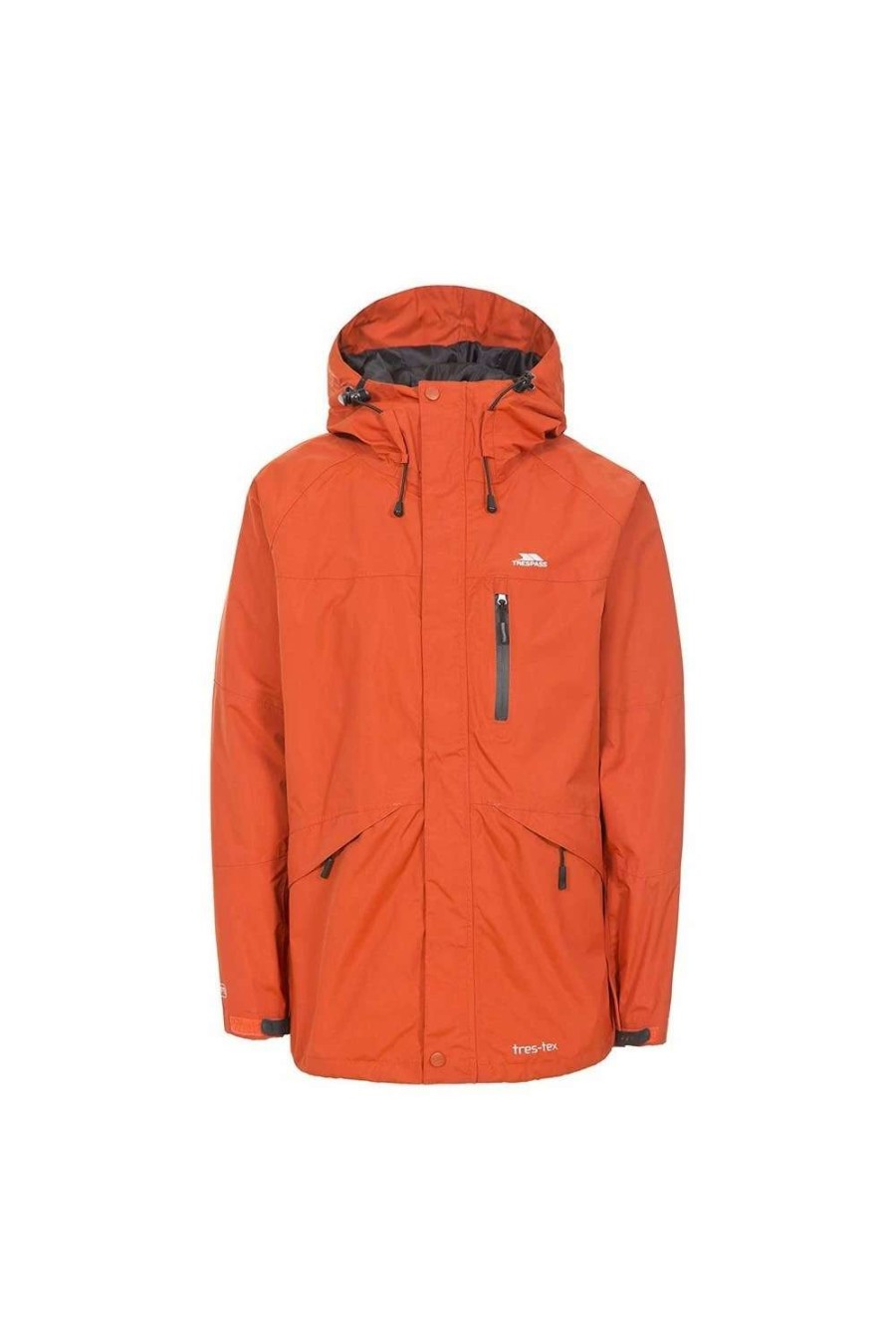 Coats, Jackets & Blazers * | Trespass Mens Corvo Hooded Full Zip Waterproof Jacket/Coat ( ) Burnt Orange