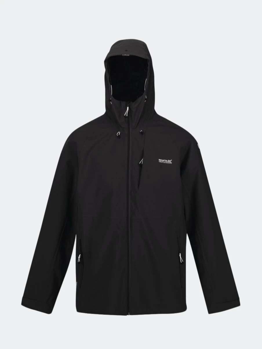 Coats, Jackets & Blazers * | Regatta Mens Waterproof Jacket Black