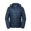 Coats, Jackets & Blazers * | Russell Adults Unisex Hooded Nano Jacket ( ) French Navy