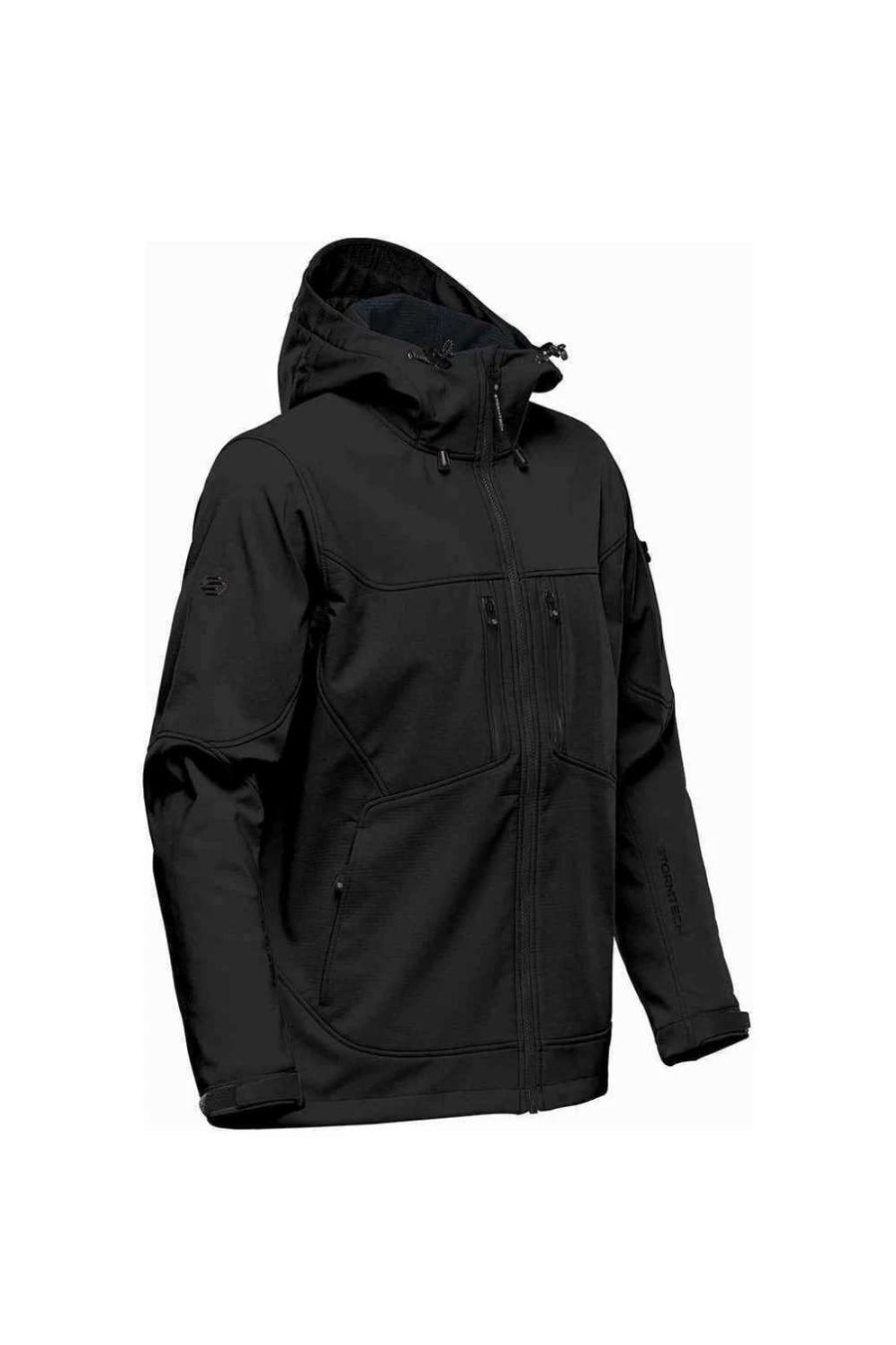 Coats, Jackets & Blazers * | Stormtech Mens Epsilon 2 Hooded Soft Shell Jacket ( ) Black/Graphite Grey