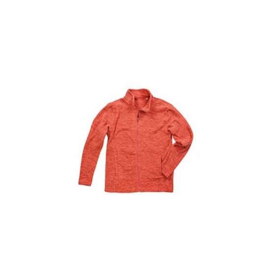 Coats, Jackets & Blazers * | Stedman Active Mens Active Melange Fleece Jacket ( ) Coats, Jackets & Blazers Pumpkin Melange