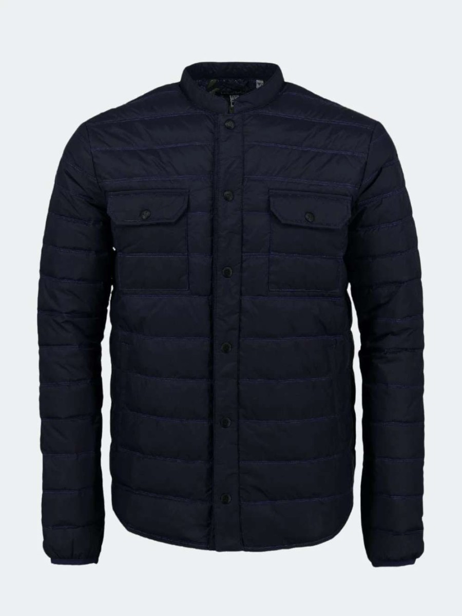 Coats, Jackets & Blazers * | Lords Of Harlech Of Harlech Mao Packable Waxdown Jacket Navy