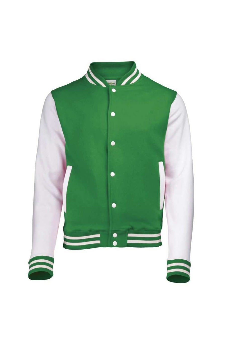 Coats, Jackets & Blazers * | Awdis Unisex Varsity Jacket ( ) Kelly Green / White