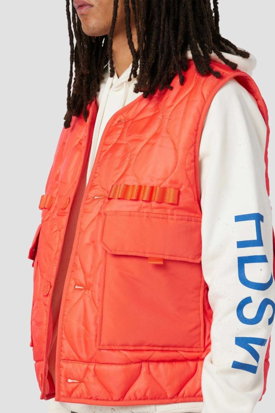 Coats, Jackets & Blazers * | Hudson Jeans Onion Quilted Vest Army Orange