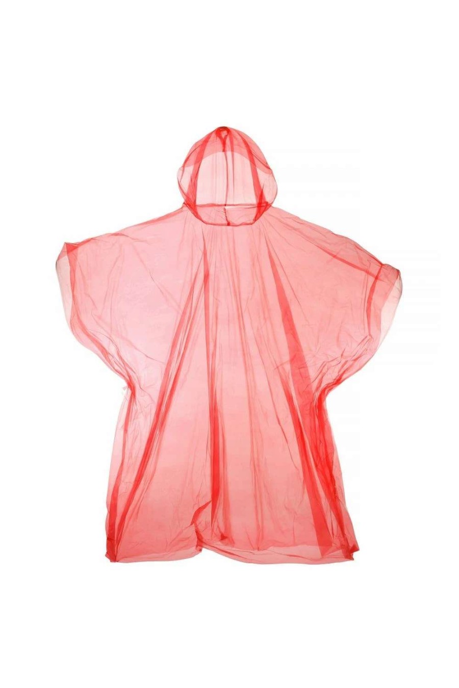 Coats, Jackets & Blazers * | Universal Textiles Hooded Plastic Reusable Poncho ( ) Red