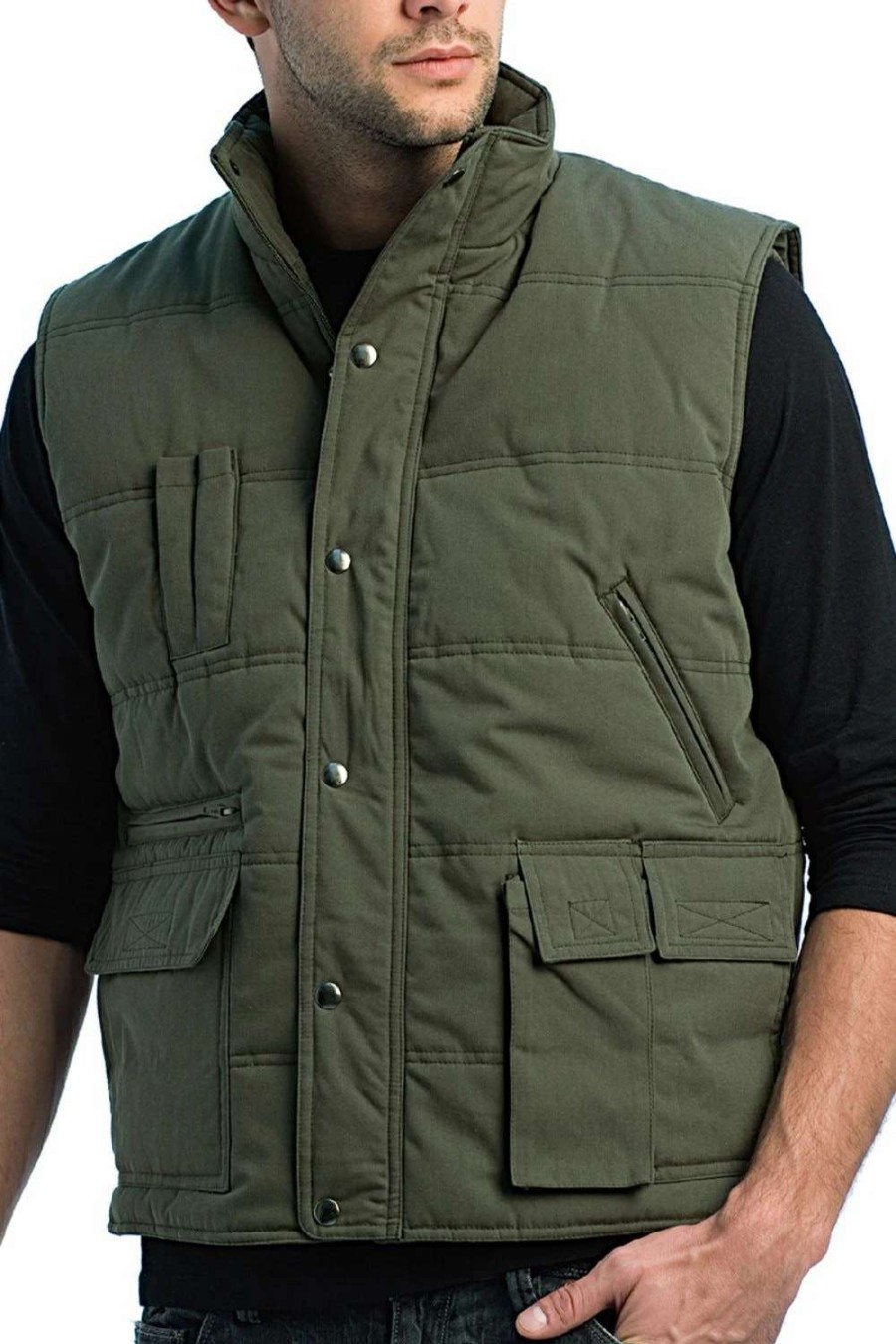 Coats, Jackets & Blazers * | B&C B&C Mens Explorer Full Zip Water Repellent Bodywarmer/Gilet ( ) Olive