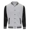 Coats, Jackets & Blazers * | Awdis Hoods Mens Letterman Jacket ( ) Heather Gray/Jet Black