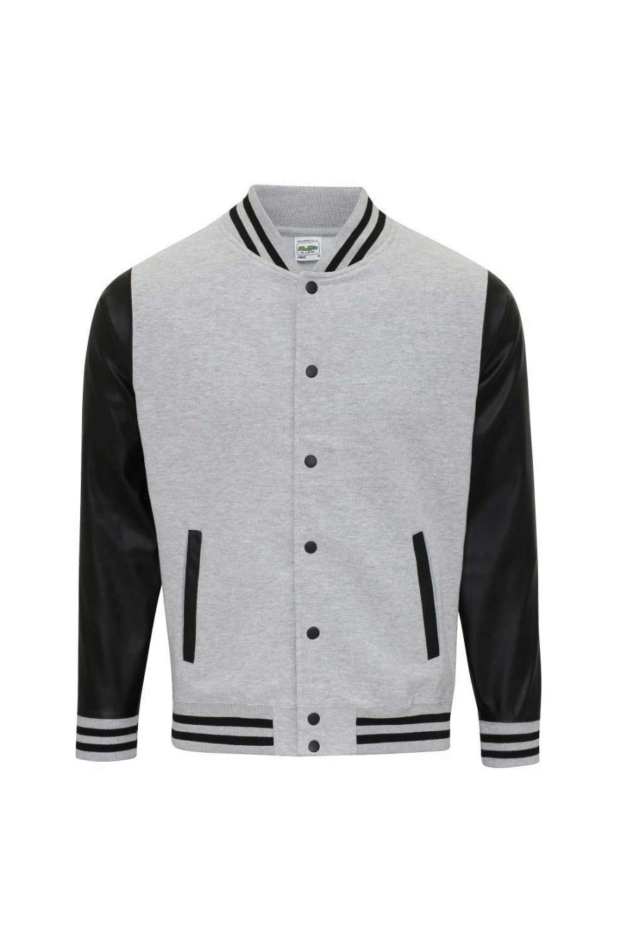 Coats, Jackets & Blazers * | Awdis Hoods Mens Letterman Jacket ( ) Heather Gray/Jet Black