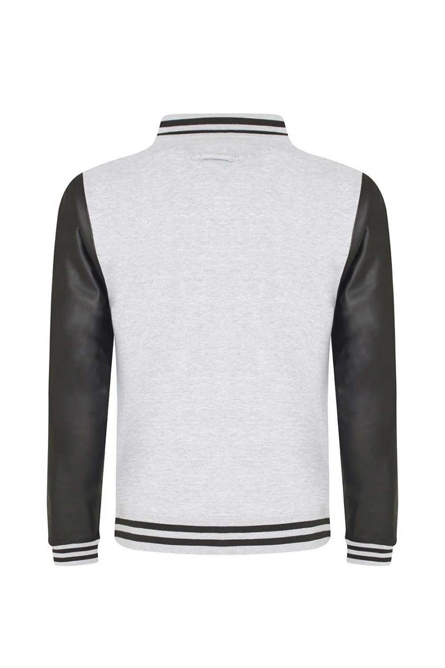 Coats, Jackets & Blazers * | Awdis Hoods Mens Letterman Jacket ( ) Heather Gray/Jet Black