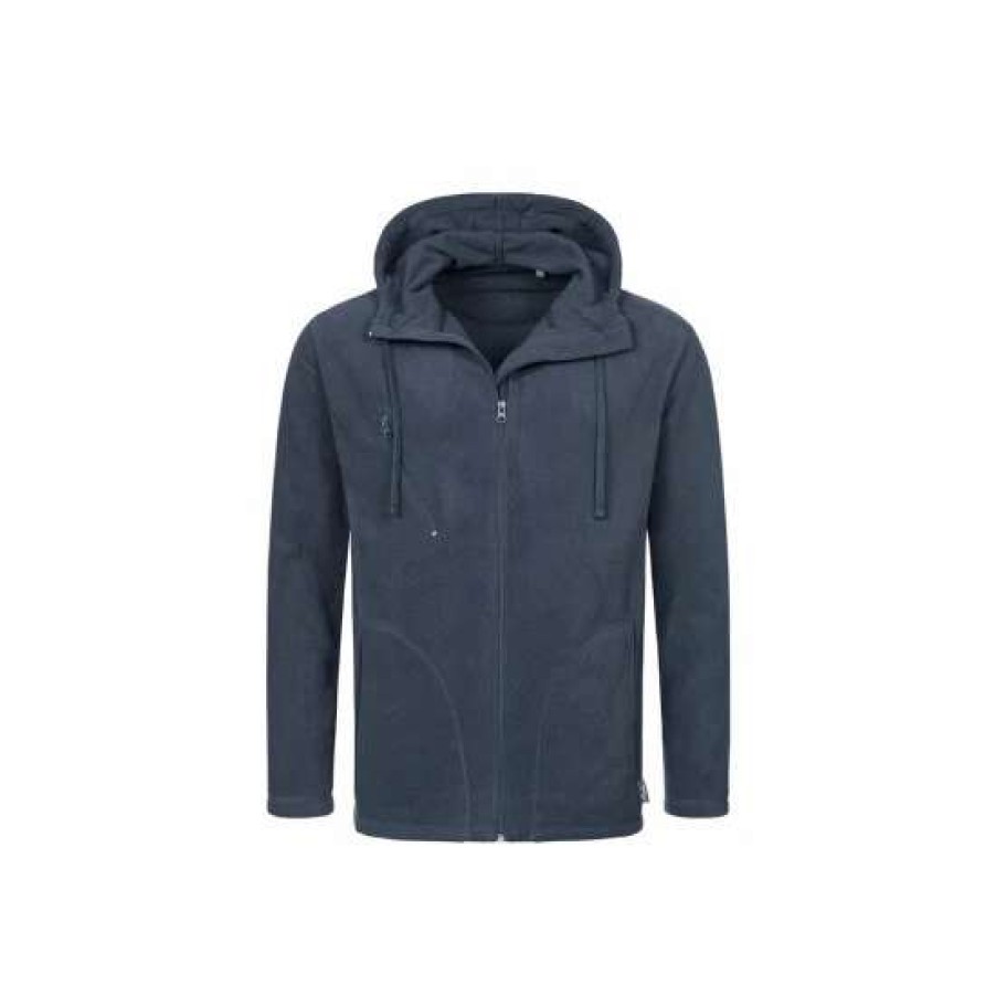 Coats, Jackets & Blazers * | Stedman Active Mens Active Hooded Fleece Jacket ( ) Coats, Jackets & Blazers Blue Midnight