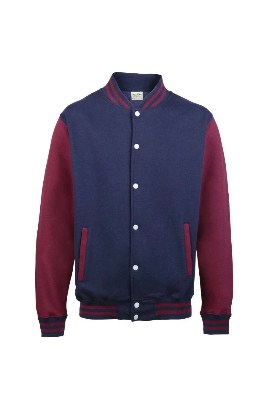 Coats, Jackets & Blazers * | Awdis Unisex Varsity Jacket ( ) Oxford Navy/ Burgundy