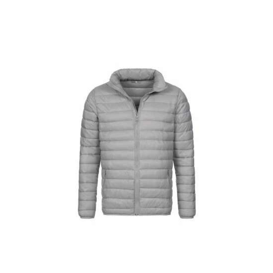 Coats, Jackets & Blazers * | Stedman Active Mens Active Padded Jacket ( ) Coats, Jackets & Blazers Light Gray